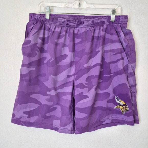 NWT FOCO NFL Minnesota Vikings Tonal Camouflage Shorts Pocket Drawstring Purple - Picture 4 of 13